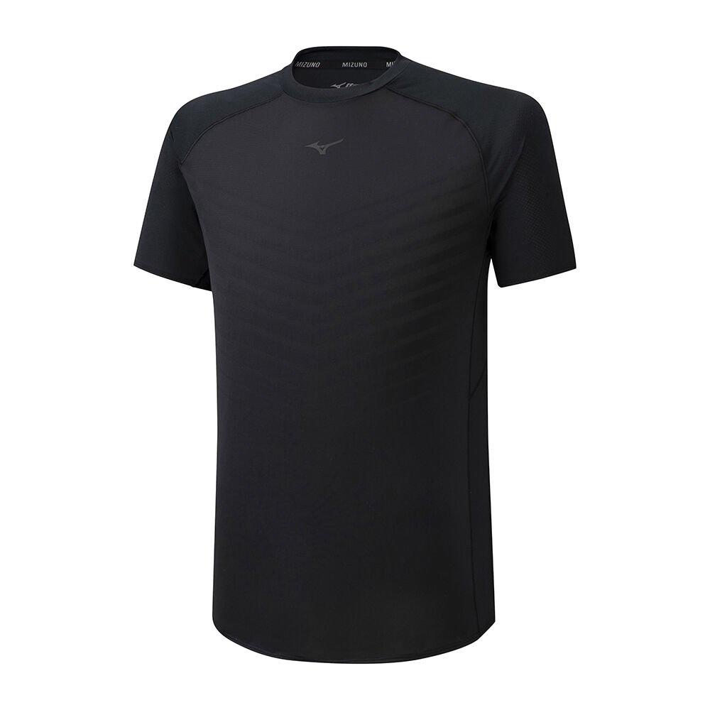 Mizuno Men's Running T-Shirts Jacquard Mesh Black - AQBFSYE-39